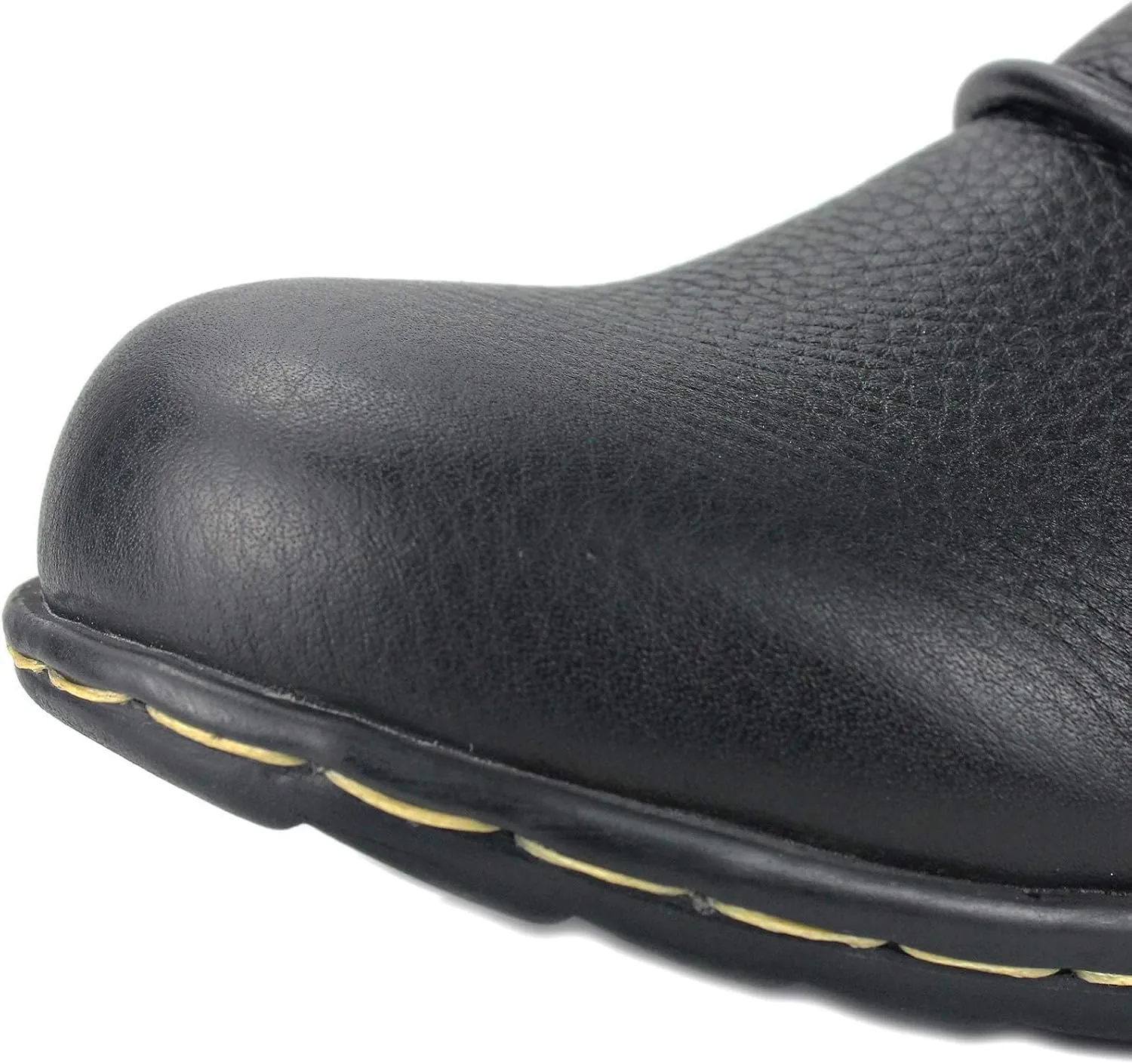 Leather Casual Motorcycle Combat Hiking Dress Ankle Boots for Men with Side Zipper CD-5008-1-N-S