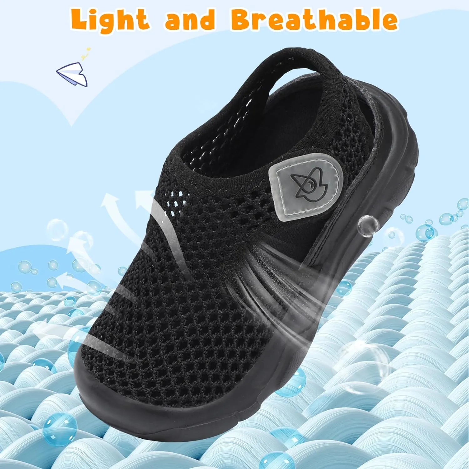 LeIsfIt Toddler Sandals Boys Girls Wide Sandals Kids Water Sandals Barefoot Water Shoes for Beach Swim Lightweight Closed Toe Summer Sandals