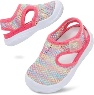 LeIsfIt Toddler Sandals Boys Girls Wide Sandals Kids Water Sandals Barefoot Water Shoes for Beach Swim Lightweight Closed Toe Summer Sandals