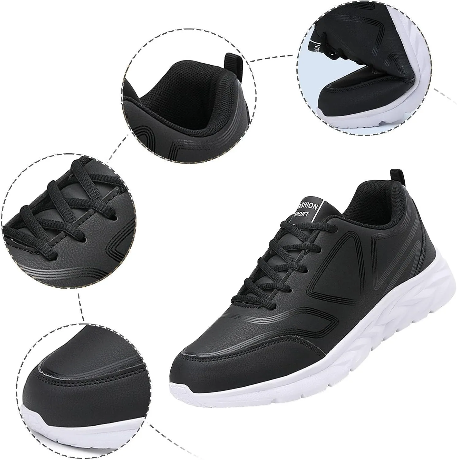 Lightweight Non Slip Sneakers for Men Lightweight Breathable Slip on Running Shoe Soft Flat Soled Elderly Shoes