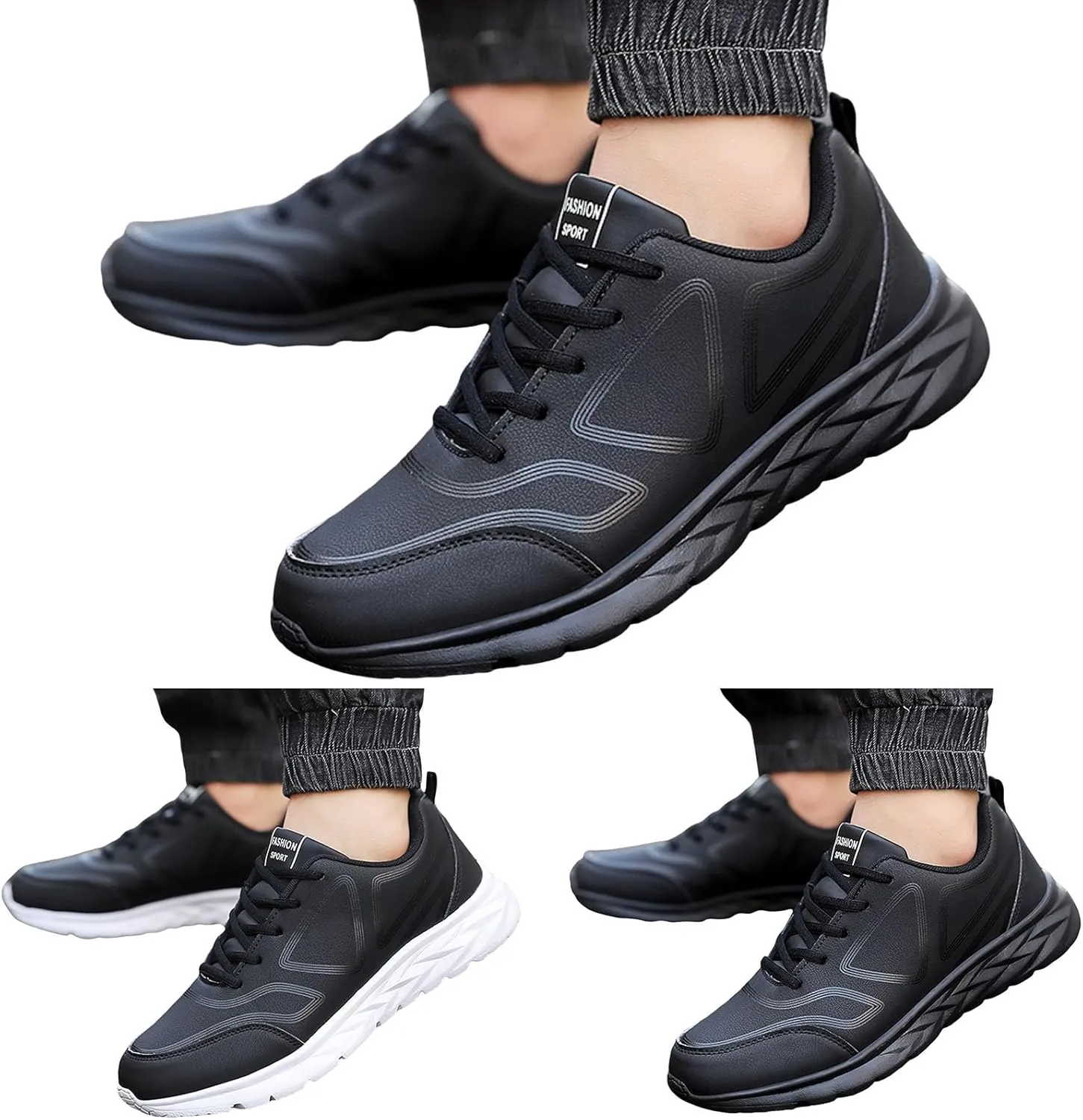 Lightweight Non Slip Sneakers for Men Lightweight Breathable Slip on Running Shoe Soft Flat Soled Elderly Shoes