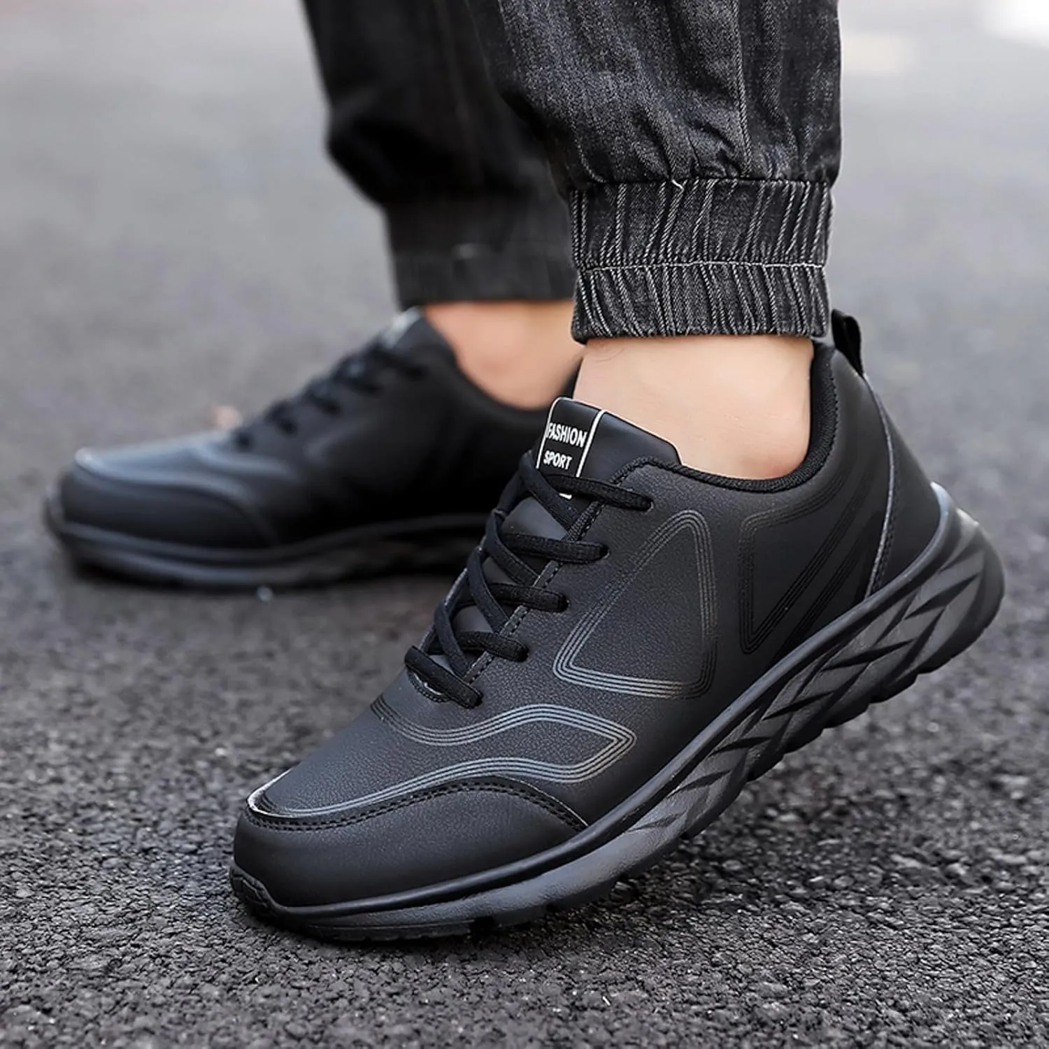 Lightweight Non Slip Sneakers for Men Lightweight Breathable Slip on Running Shoe Soft Flat Soled Elderly Shoes