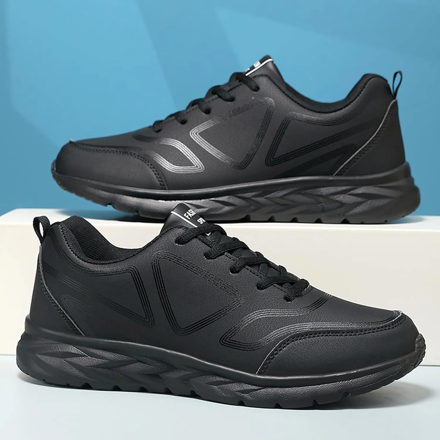 Lightweight Non Slip Sneakers for Men Lightweight Breathable Slip on Running Shoe Soft Flat Soled Elderly Shoes