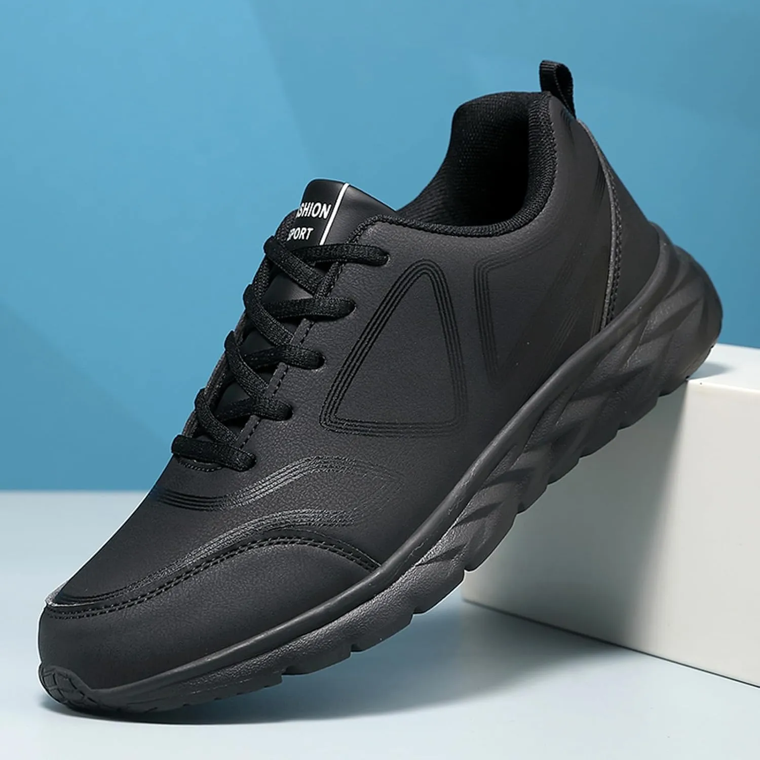 Lightweight Non Slip Sneakers for Men Lightweight Breathable Slip on Running Shoe Soft Flat Soled Elderly Shoes