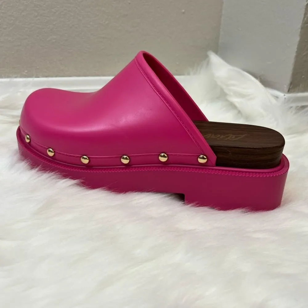 Liliana Women Jelly Closed toe Mule slide platform sandals (Runs Small)