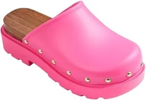 Liliana Women Jelly Closed toe Mule slide platform sandals (Runs Small)