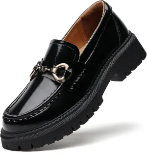 Loafers for Women Women's Loafers & Slip-ons Leather Platform Chunky Penny Shoes Business Casual Shoes Comfortable Dressy Office Work Shoes