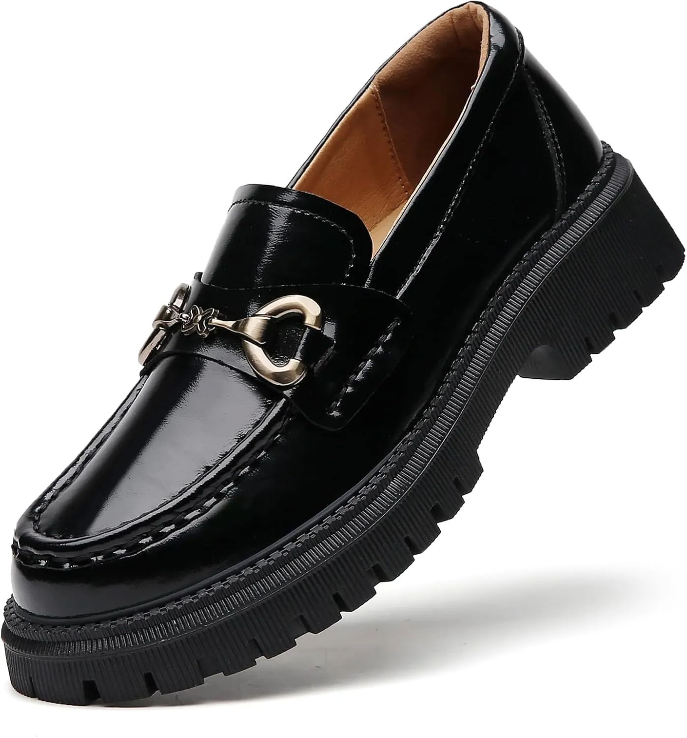 Loafers for Women Women's Loafers & Slip-ons Leather Platform Chunky Penny Shoes Business Casual Shoes Comfortable Dressy Office Work Shoes