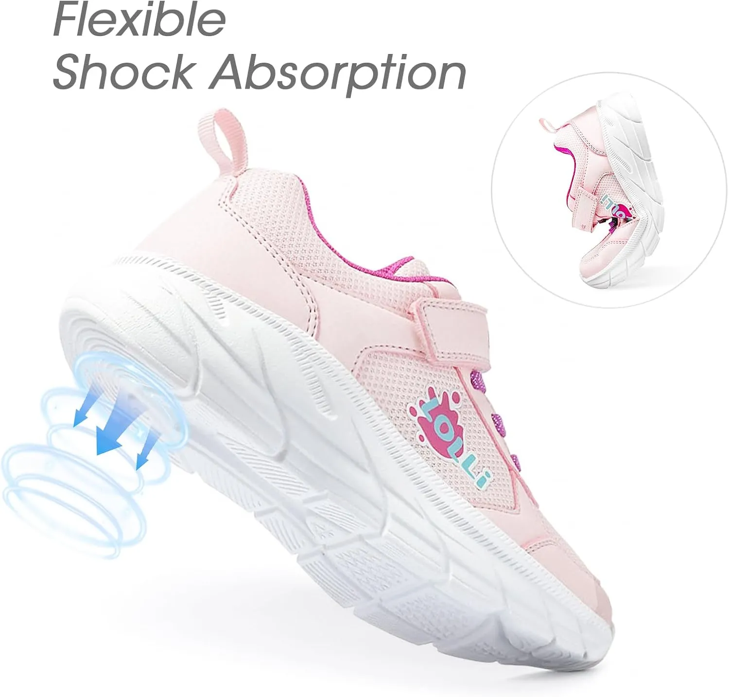 LOLLi kidz Kids Tennis Shoes for Boys and Girls Lightweight Breathable Athletic Great Grip Running Gym Sport Sneakers from