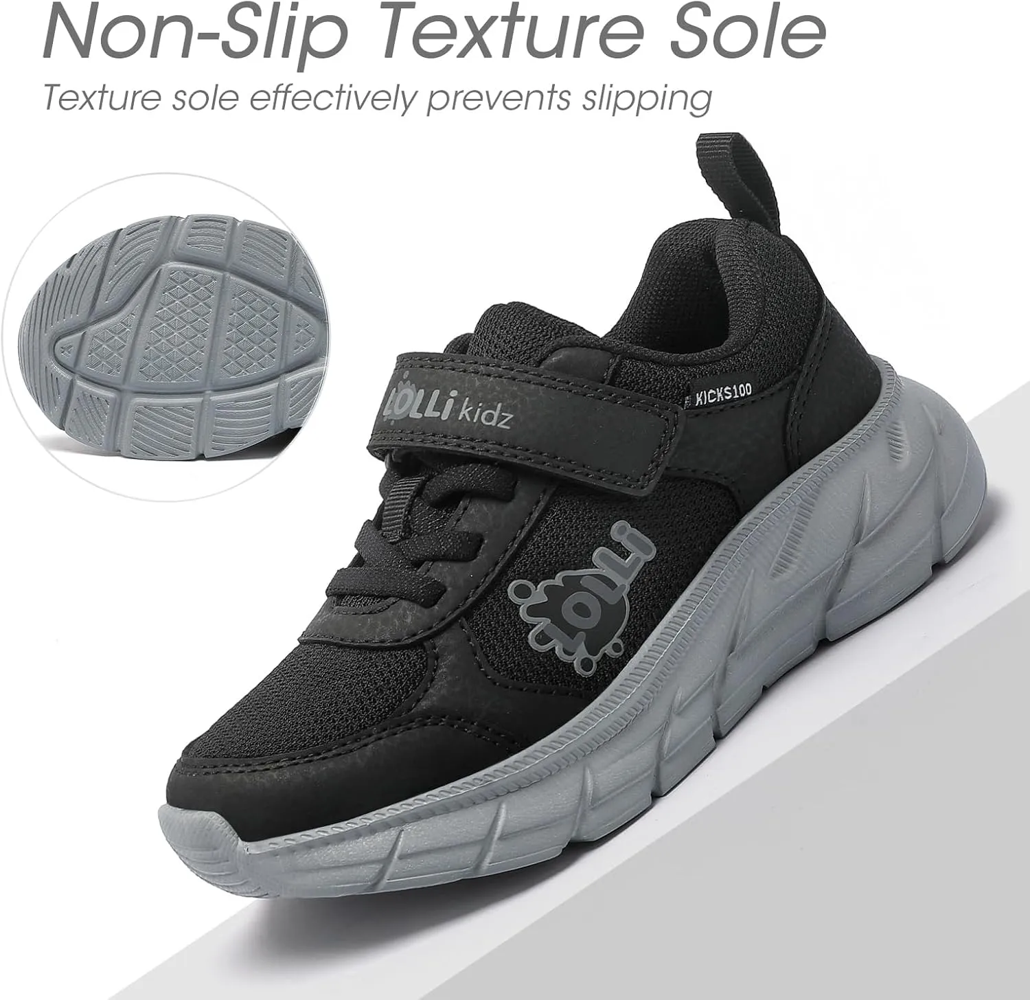 LOLLi kidz Kids Tennis Shoes for Boys and Girls Lightweight Breathable Athletic Great Grip Running Gym Sport Sneakers from