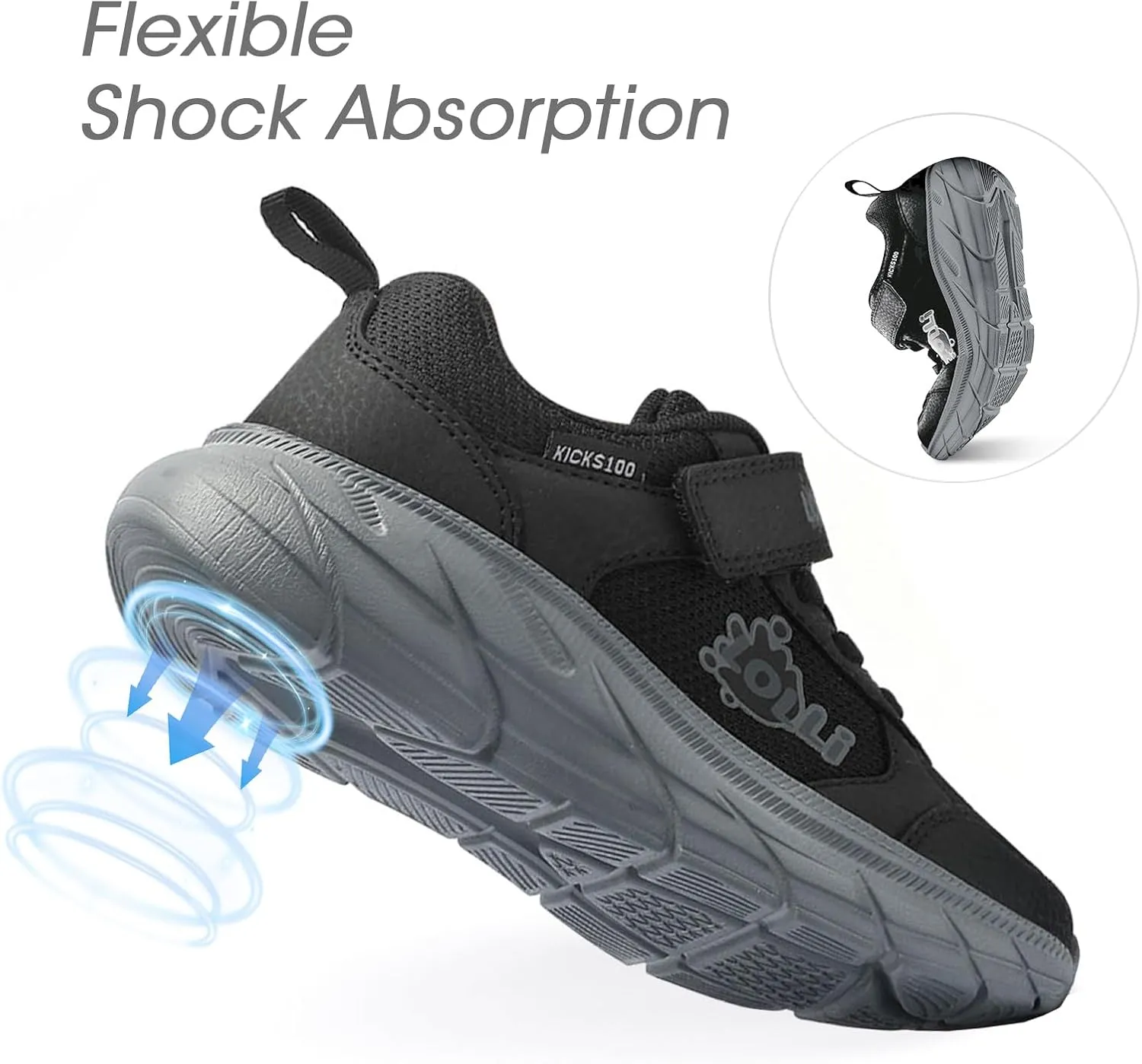 LOLLi kidz Kids Tennis Shoes for Boys and Girls Lightweight Breathable Athletic Great Grip Running Gym Sport Sneakers from
