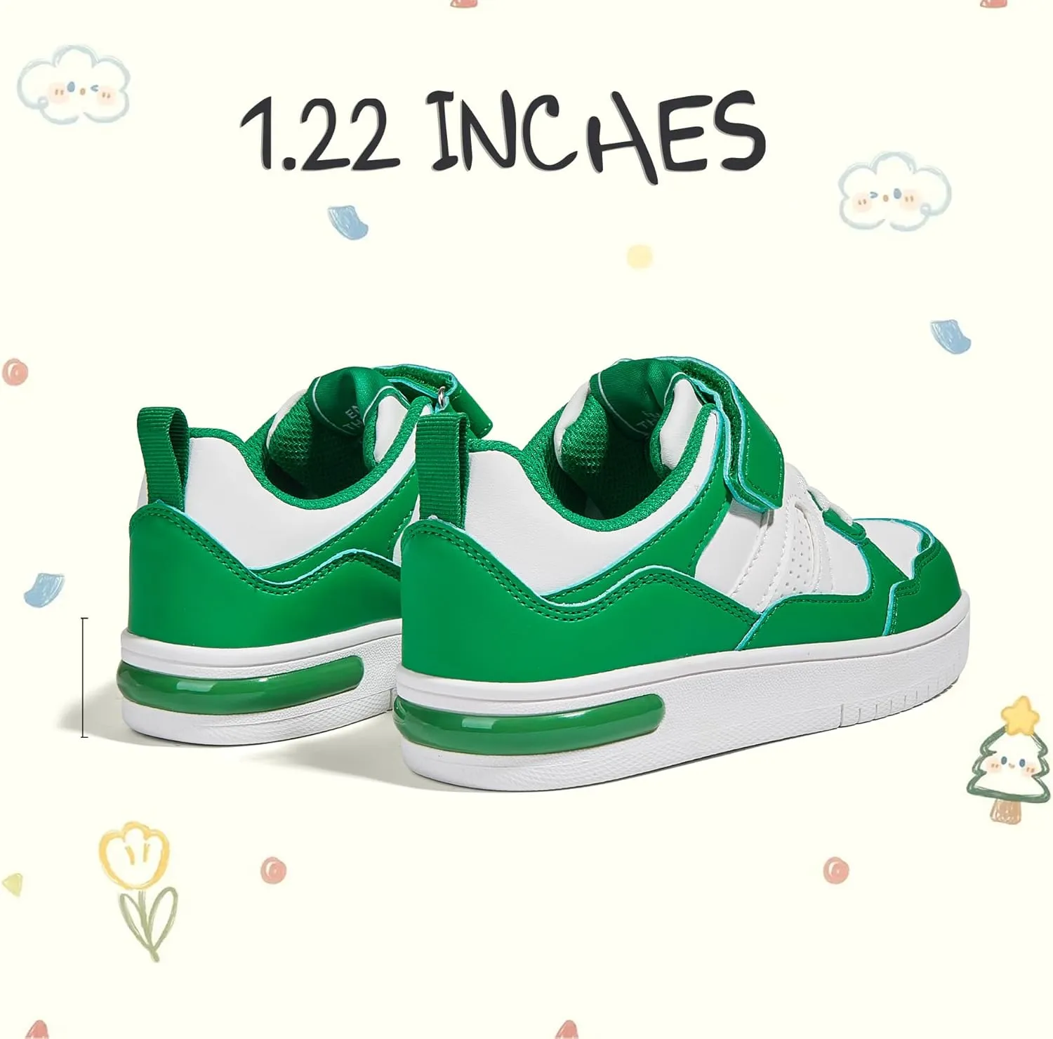LUCKY STEP Kid's Sneakers School Running Loafers Low Top Walking Tennis Casual Shoes Strap Athletic Fashion Sneakers for Children/Boys/Girls