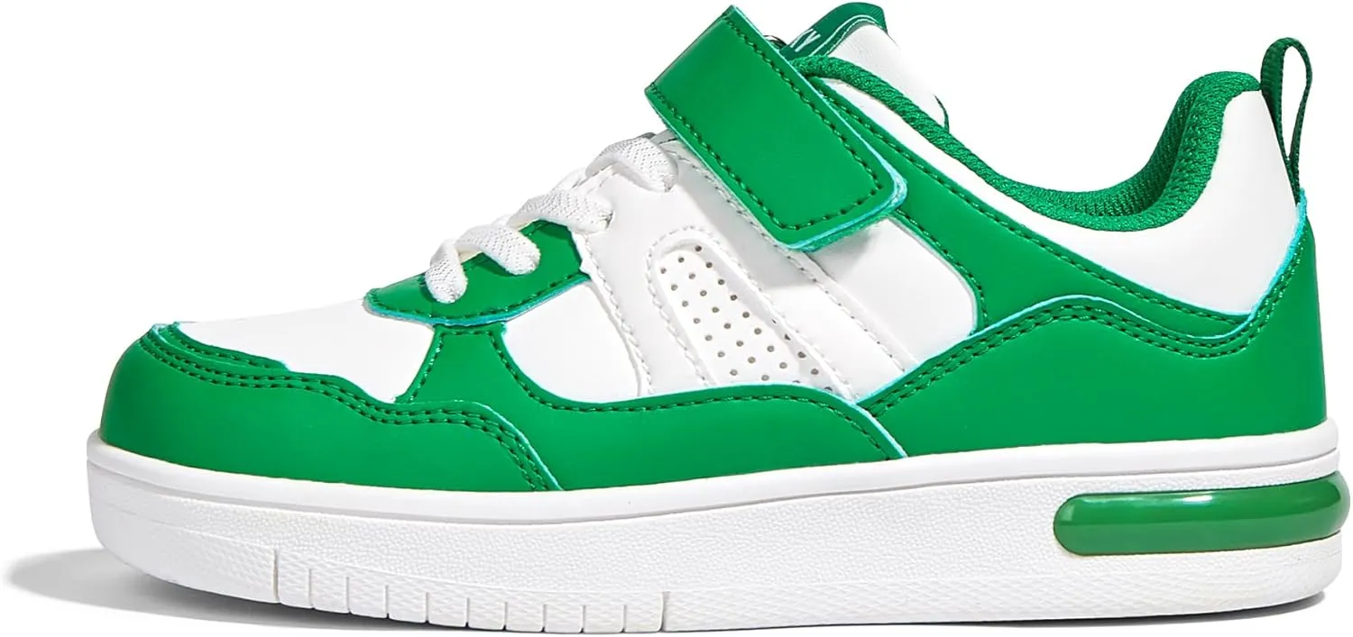 LUCKY STEP Kid's Sneakers School Running Loafers Low Top Walking Tennis Casual Shoes Strap Athletic Fashion Sneakers for Children/Boys/Girls