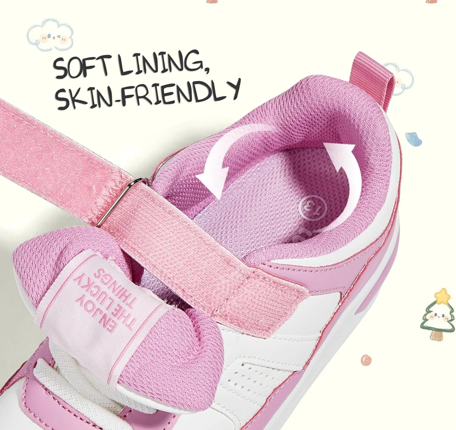 LUCKY STEP Kid's Sneakers School Running Loafers Low Top Walking Tennis Casual Shoes Strap Athletic Fashion Sneakers for Children/Boys/Girls