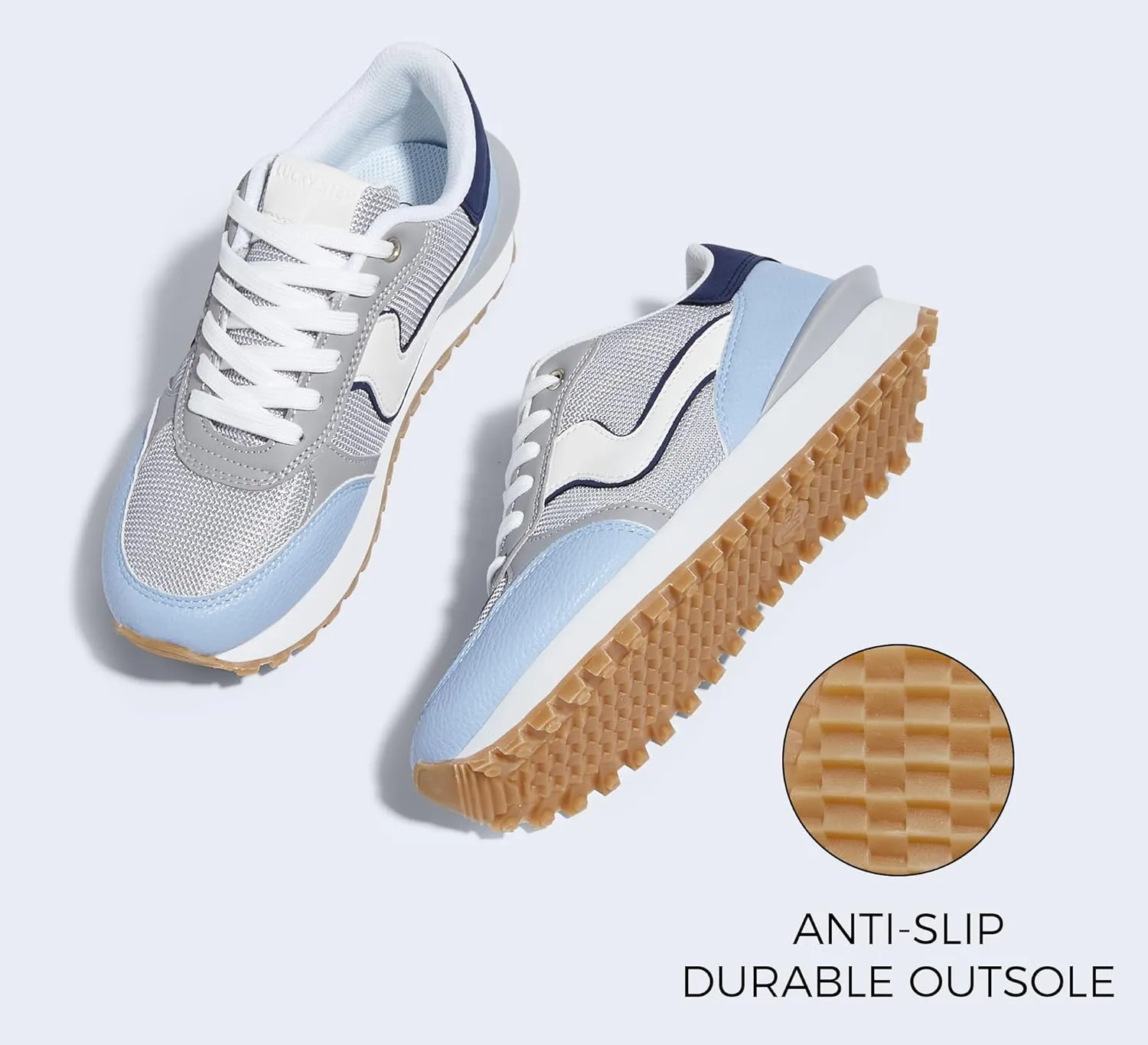 LUCKY STEP Women's Platform Fashion Sneakers Tennis Retro Walking Casual Trainers Stylish Durable Deluxe Skate Running Shoes