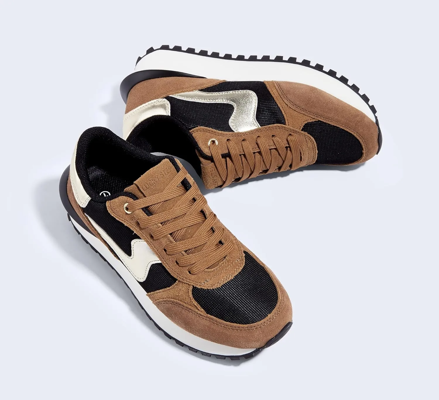 LUCKY STEP Women's Platform Fashion Sneakers Tennis Retro Walking Casual Trainers Stylish Durable Deluxe Skate Running Shoes
