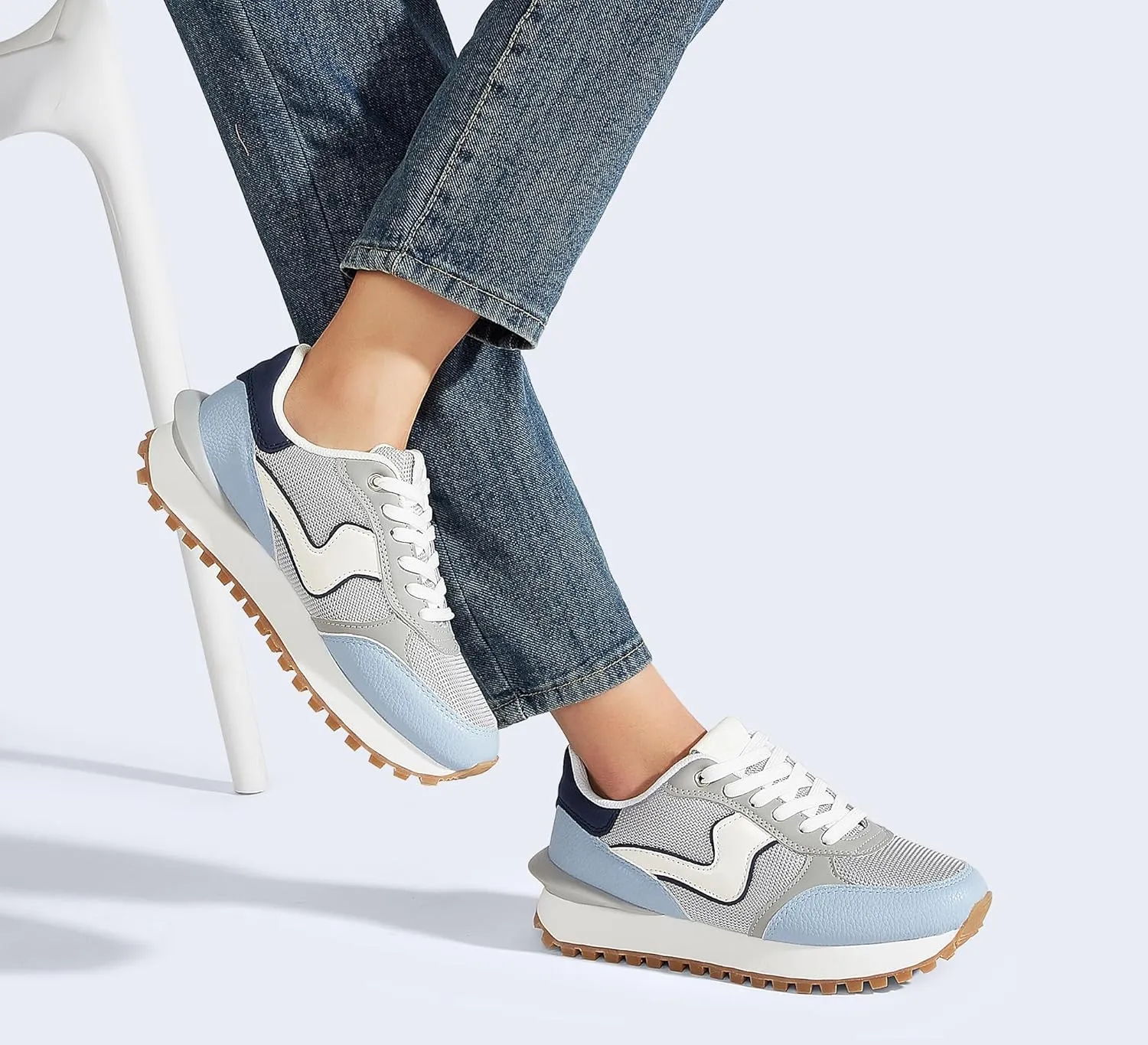 LUCKY STEP Women's Platform Fashion Sneakers Tennis Retro Walking Casual Trainers Stylish Durable Deluxe Skate Running Shoes