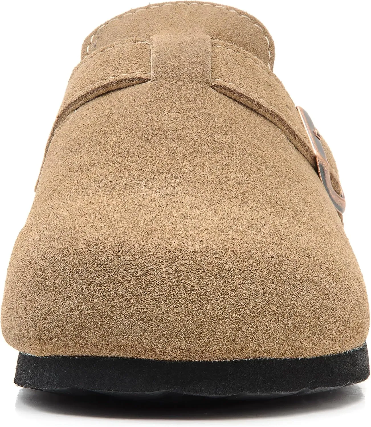 Luna Women's Suede Clogs Leather Mules Cork Footbed Sandals Potato Shoes with Arch Support