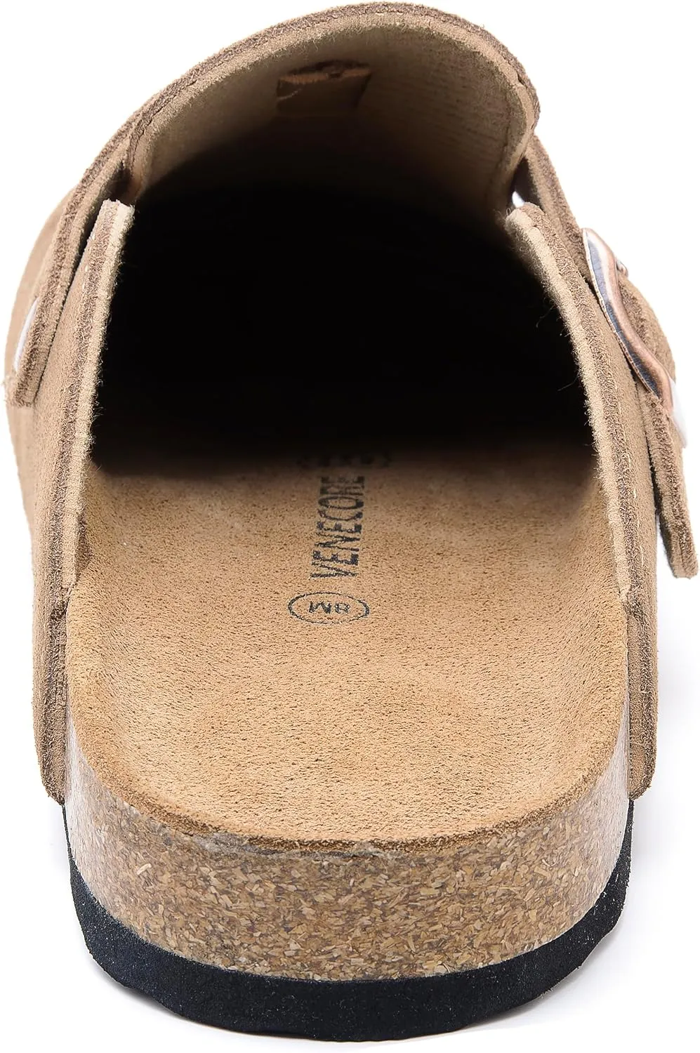 Luna Women's Suede Clogs Leather Mules Cork Footbed Sandals Potato Shoes with Arch Support