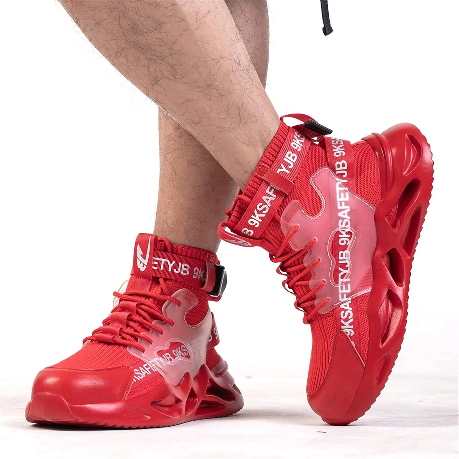 Luolocsn Work Boots Safety Steel Toe Shoes for Men and Women Slip Resistant Lightweight Breathable Industrial & Construction Sneakers