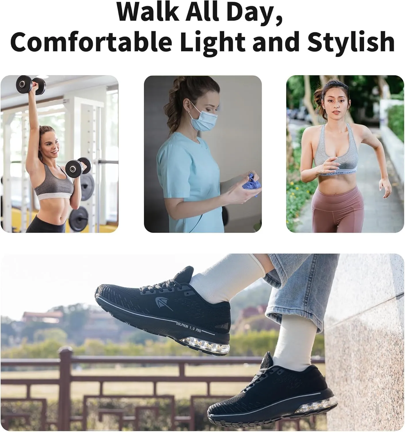 MAFEKE Womens Wide Toe Box Running Shoes Air Arch Support Tennis Athletic Sneakers Orthotic Walking Shoes for Plantar Fasciitis Pain Relief US 6-11