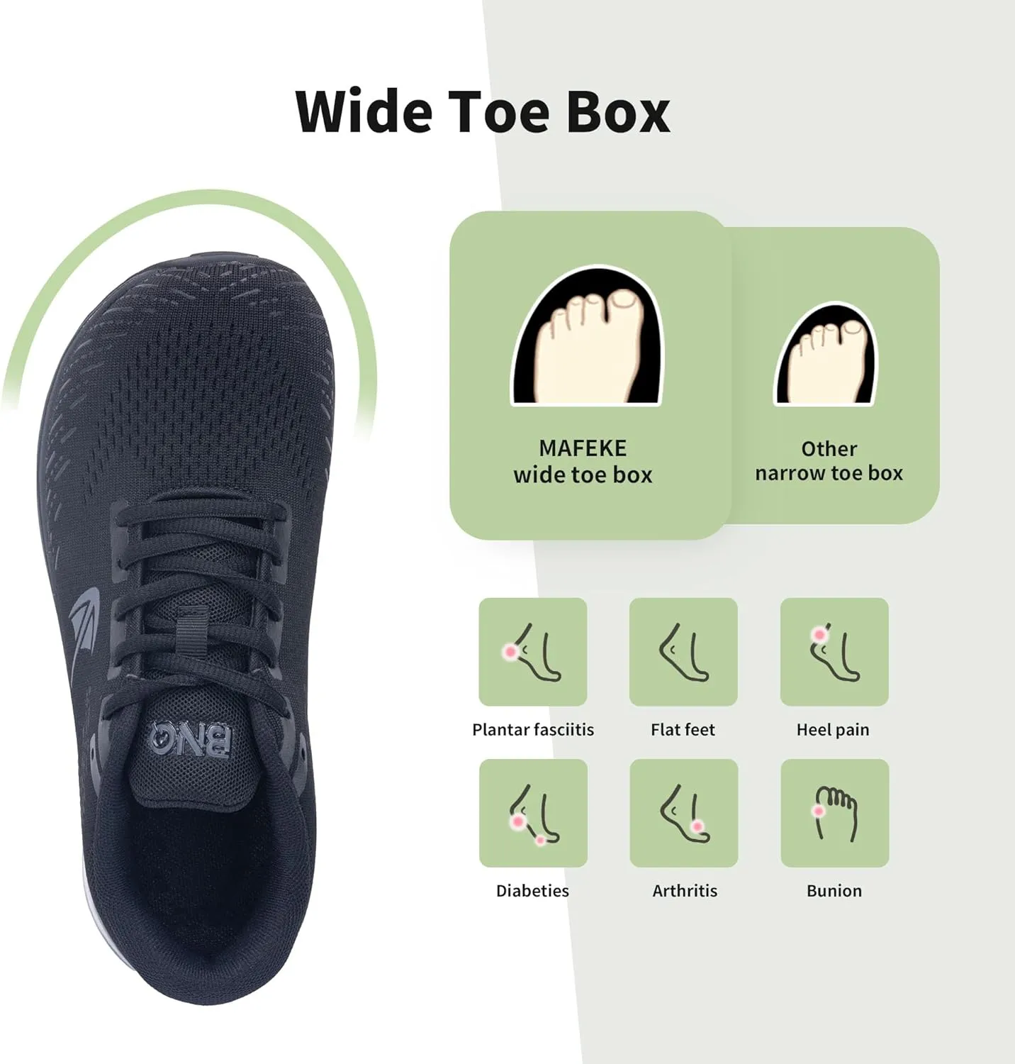 MAFEKE Womens Wide Toe Box Running Shoes Air Arch Support Tennis Athletic Sneakers Orthotic Walking Shoes for Plantar Fasciitis Pain Relief US 6-11