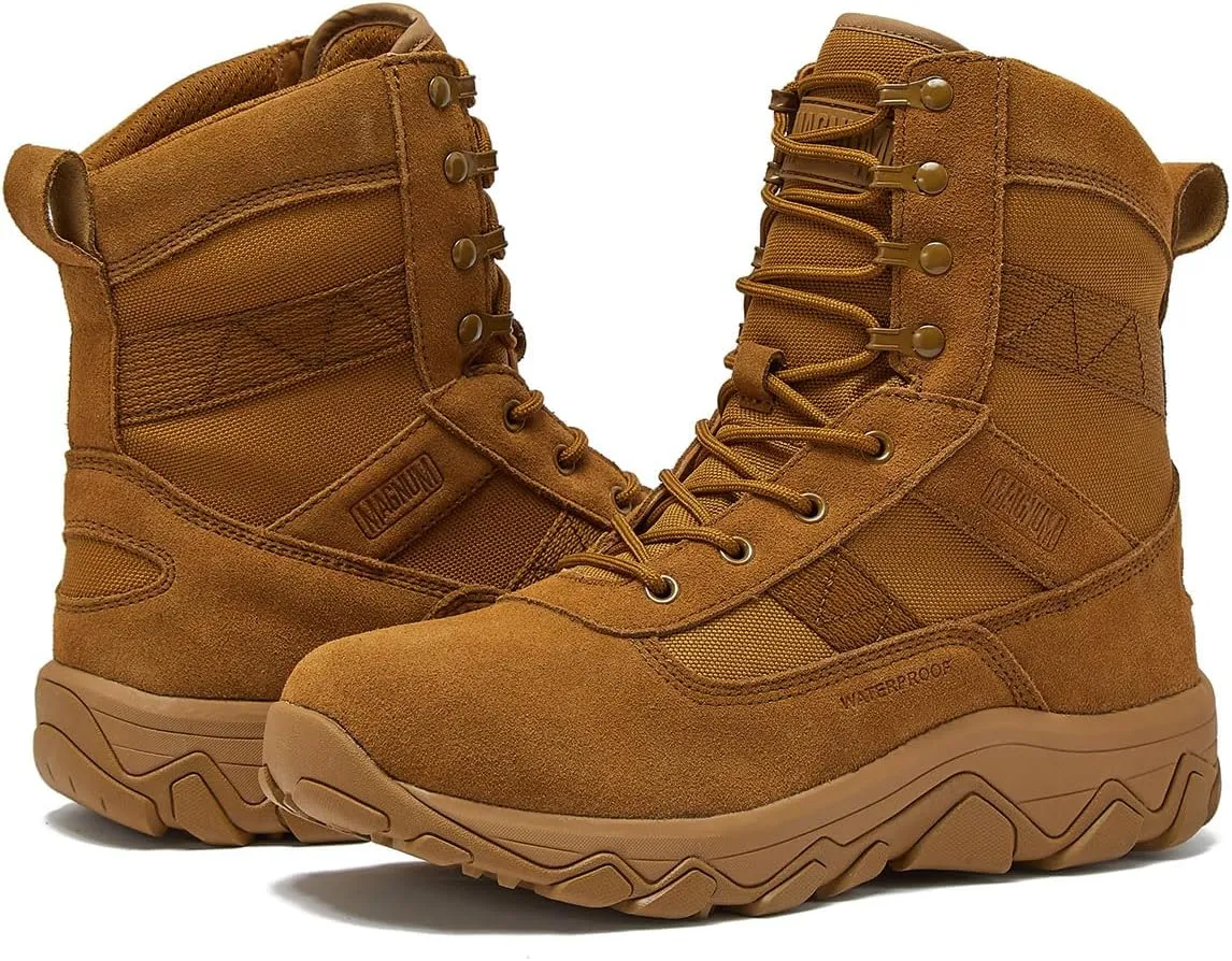 MAGNUM Men's Bragg Waterproof Tactical Boots for Men, Mens Military Hiking Boots, Breathable Light Weight Work Boots for Men