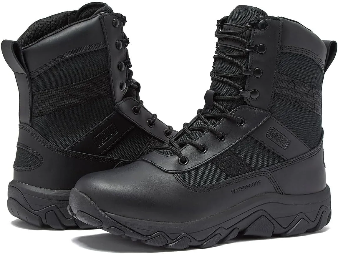 MAGNUM Men's Bragg Waterproof Tactical Boots for Men, Mens Military Hiking Boots, Breathable Light Weight Work Boots for Men
