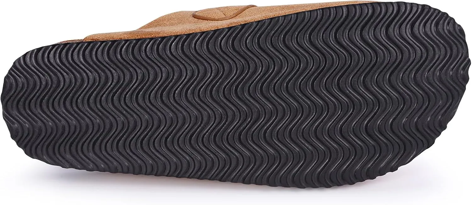 mazeskin Womens Memory Foam Clogs Soft Cork Comfortable Footbed Adjustable Buckle Slippers House Sandals Indoor Outdoor