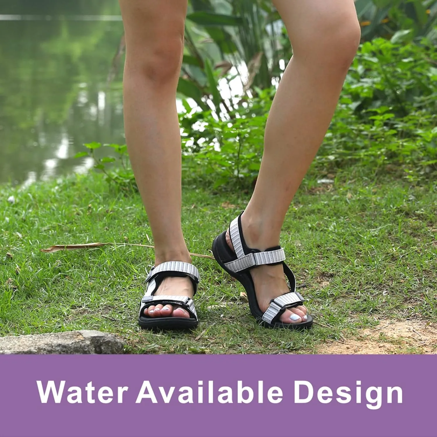 MEGNYA Comfortable Hiking Sandals for Womens, Classic Sport Walking Sandals with Adjustable Straps, Casual Summer Athletic Sandals for Trekking, Camping, Trip