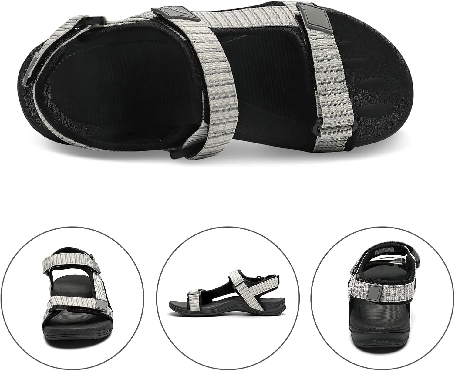 MEGNYA Comfortable Hiking Sandals for Womens, Classic Sport Walking Sandals with Adjustable Straps, Casual Summer Athletic Sandals for Trekking, Camping, Trip