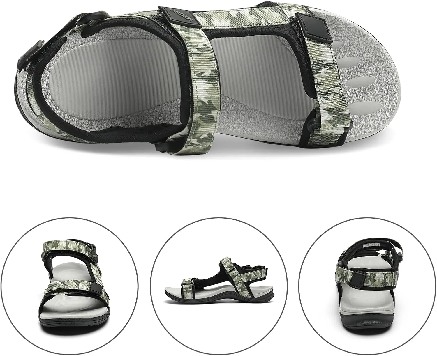 MEGNYA Comfortable Hiking Sandals for Womens, Classic Sport Walking Sandals with Adjustable Straps, Casual Summer Athletic Sandals for Trekking, Camping, Trip