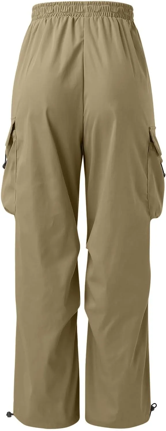 Men's Baggy Cargo Pants Trendy Casual Parachute Pants Cotton Stretch Loose Fit Harem Joggers with Pockets