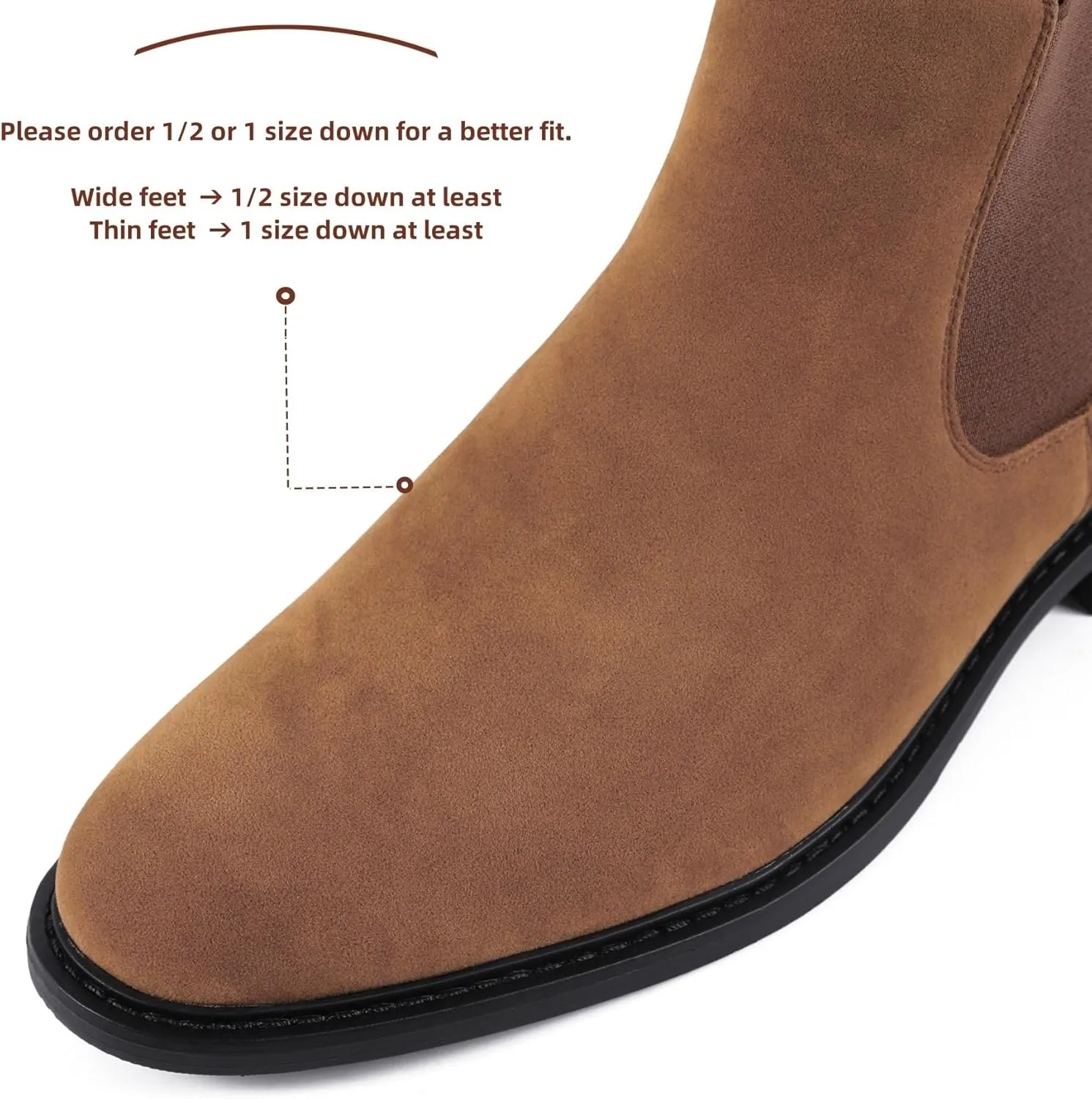 Mens Black Chelsea Boots - Classic PU Slip On Dress Boots with Side Elastic Panels - Comfort Low Heel Ankle Boots - Black 8.5