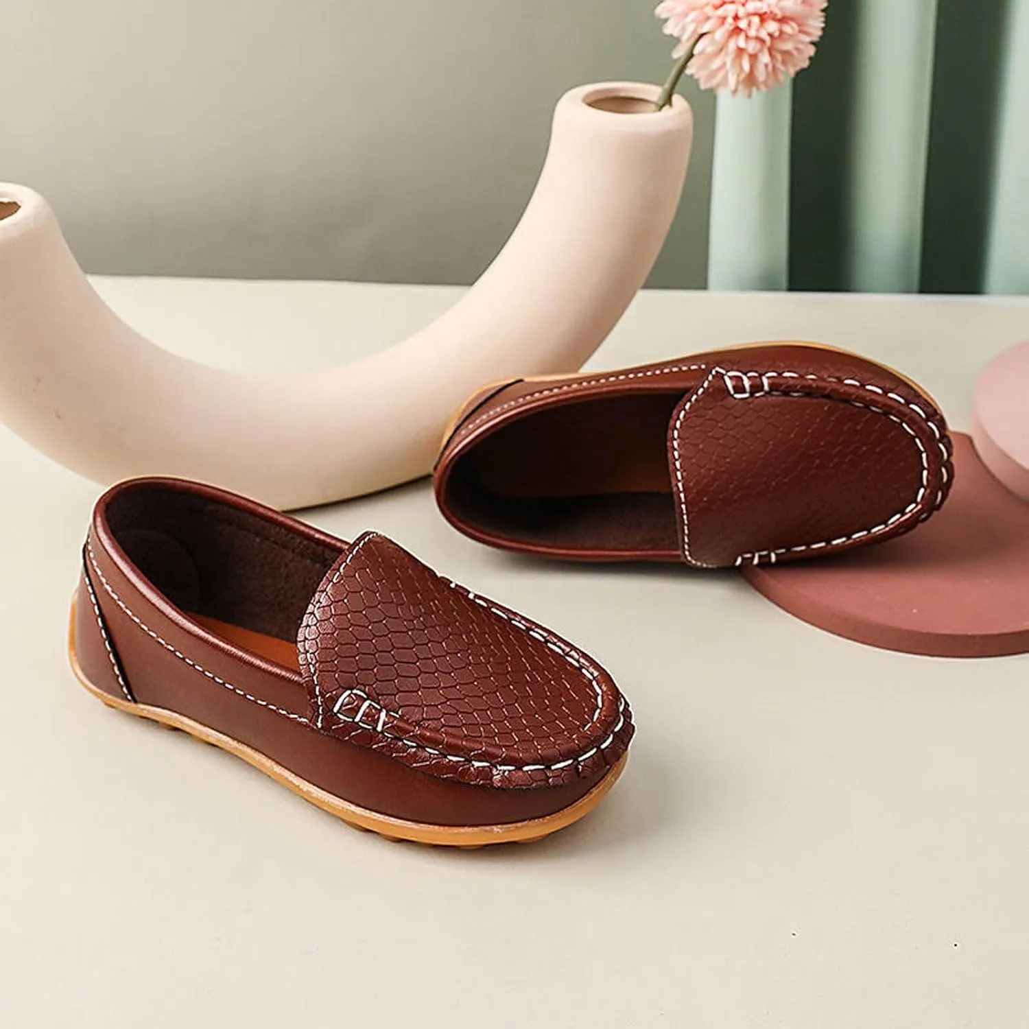 Men's Casual Dress Sneakers Toddler Little Kid Boys Girls Soft Slip On Loafers Dress Flat Shoes Boat Shoes Casual