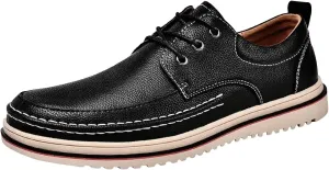 Men's Casual Loafers Non Slip Low Top Loafers Comfortable Walking Leather Sneakers Mens Flat Dress Shoes Supple Business Formal Shoes for Men Daily Work Shoe Durable Sole