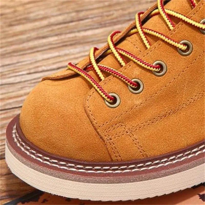Men's Casual Workwear Wind Medium Tube Suede High-top Board Shoes Thick-soled Boots Casual Comfortable Inner Breathable Non-slip Flat Sole