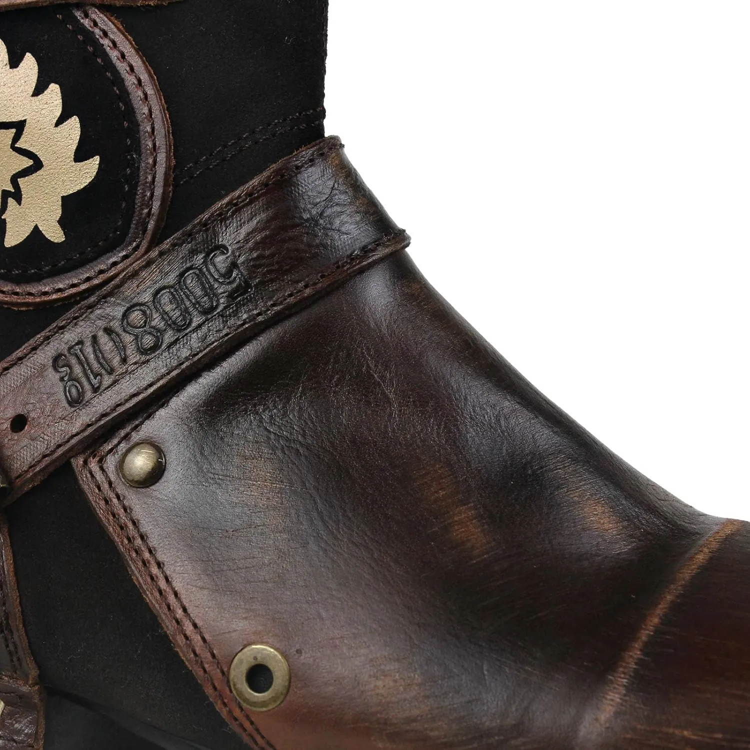 Mens Chukka Biker Cowboy Stylish Motorcycle Combat Hiking Fashion Casual Cowhide Leather Ankle Side Zipper Boots CD-5008-1-BP-US-R
