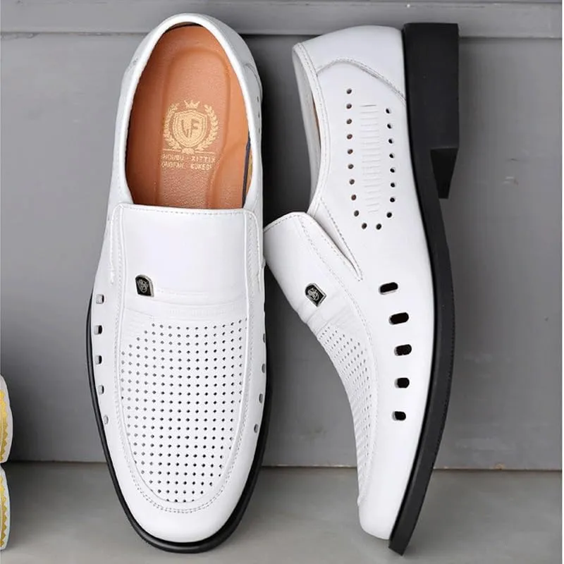 Men's Cutout Mesh Handmade Flat Casual Loafers Lightweight Slip on Mesh Moccasins Summer Breathable Driving Shoes for Driving Walking Wedding Outdoor Indoor Size