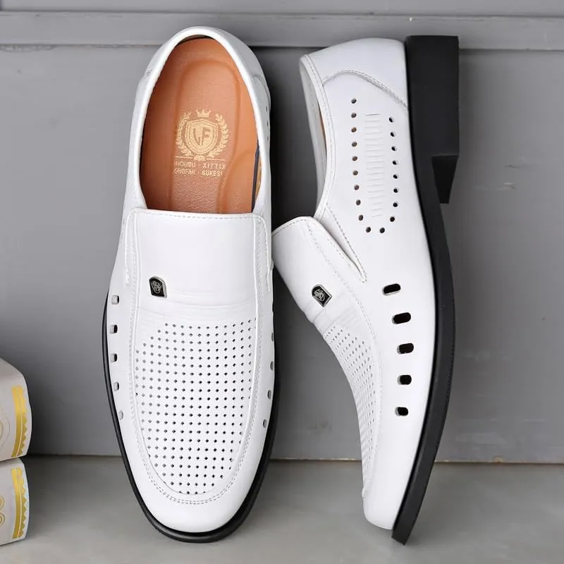 Men's Cutout Mesh Handmade Flat Casual Loafers Lightweight Slip on Mesh Moccasins Summer Breathable Driving Shoes for Driving Walking Wedding Outdoor Indoor Size