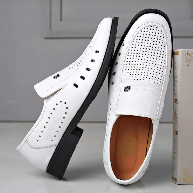 Men's Cutout Mesh Handmade Flat Casual Loafers Lightweight Slip on Mesh Moccasins Summer Breathable Driving Shoes for Driving Walking Wedding Outdoor Indoor Size