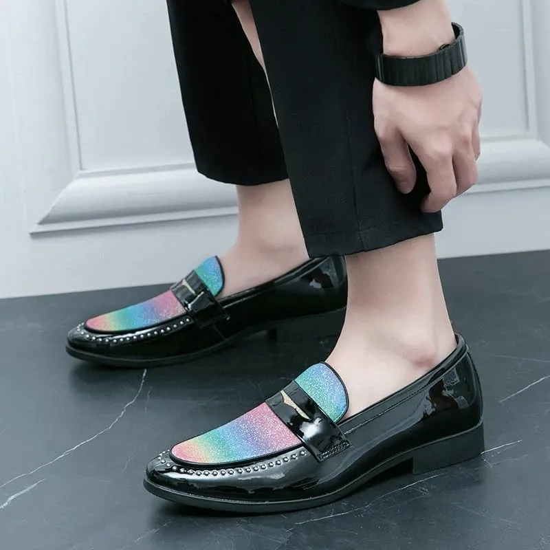 Men's Dress Oxford Synthetic Pu Leather Office Slip-on Plain Toe Rubber Sole Business Loafers