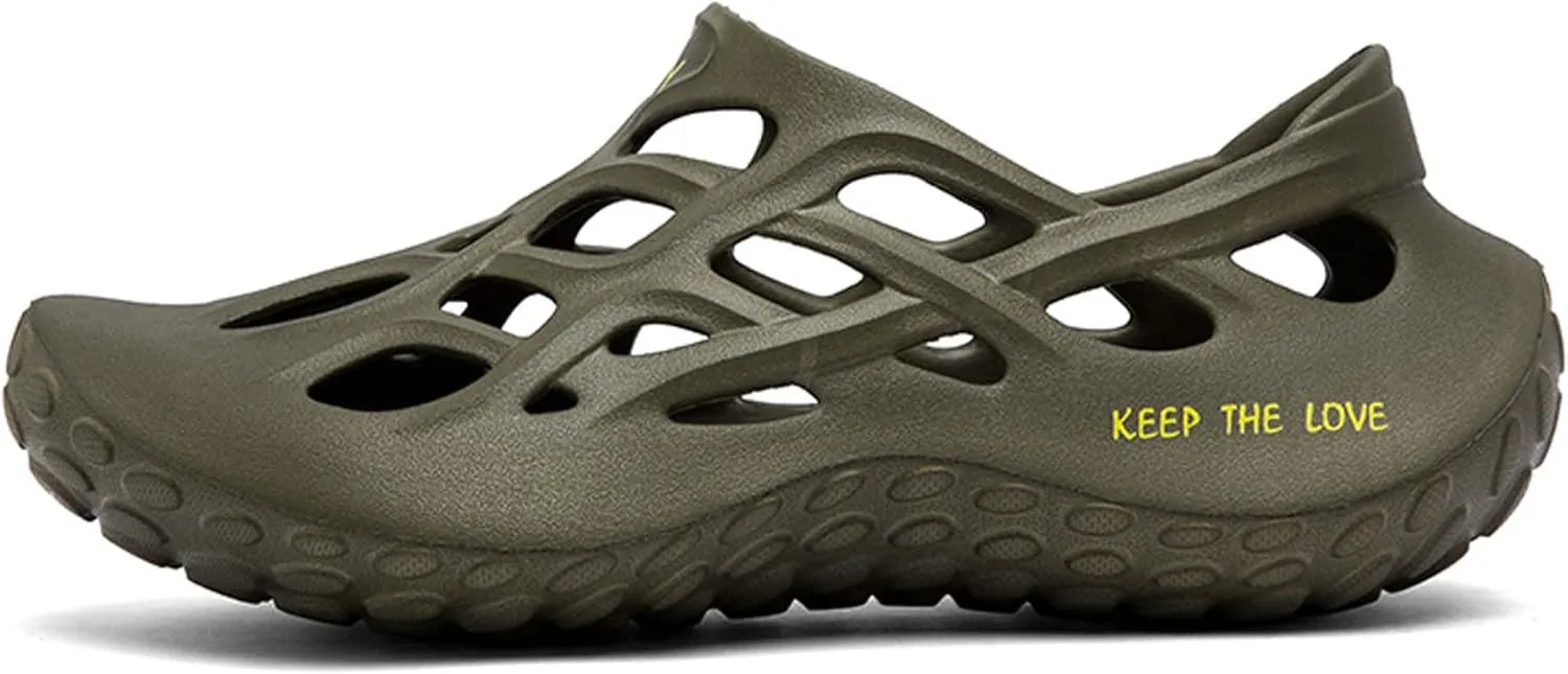 Men's Garden Shoes Summer Thick Bottom Hollow Out Sports Sandals Arch Support Water Shoes Outdoor Hiking Quick Drying Beach Swimming Walking Sandal Slippers