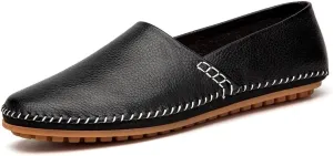 Men's Leather Loafer Flats Lightweight Casual Slip On Shoes for Walking Driving Dress
