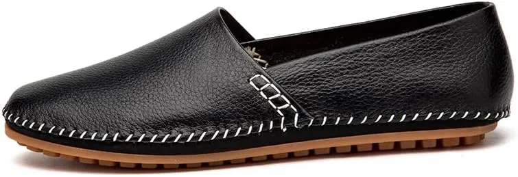 Men's Leather Loafer Flats Lightweight Casual Slip On Shoes for Walking Driving Dress