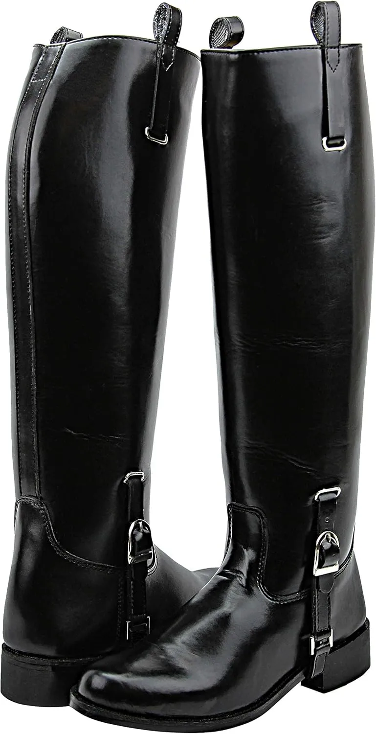 Mens Man Dignity Dress Dressage Horse Riding Boots Stylish Fashion Equestrian Pull On Black