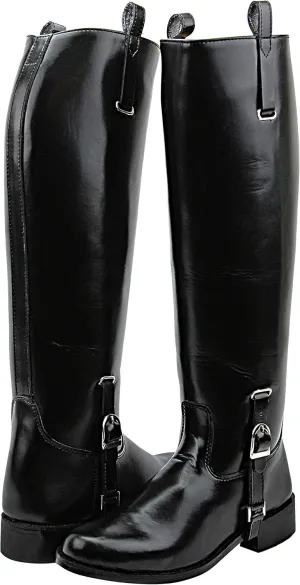 Mens Man Dignity Dress Dressage Horse Riding Boots Stylish Fashion Equestrian Pull On Black