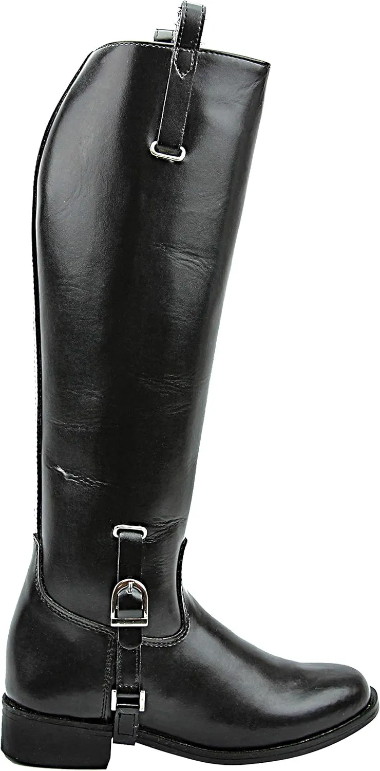Mens Man Dignity Dress Dressage Horse Riding Boots Stylish Fashion Equestrian Pull On Black