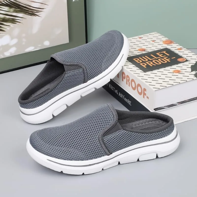 Men's Mesh House Slippers,indoor,half shoes for men,slip on mules,Lightweight,washable