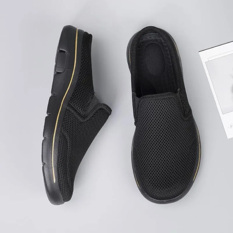 Men's Mesh House Slippers,indoor,half shoes for men,slip on mules,Lightweight,washable